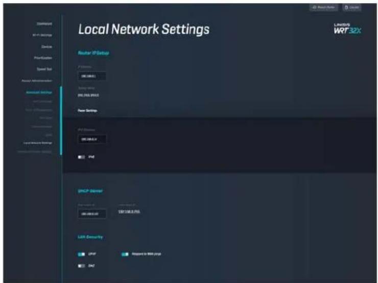 LINKSYS WRT32XB - Paramètres de réseau local - 1