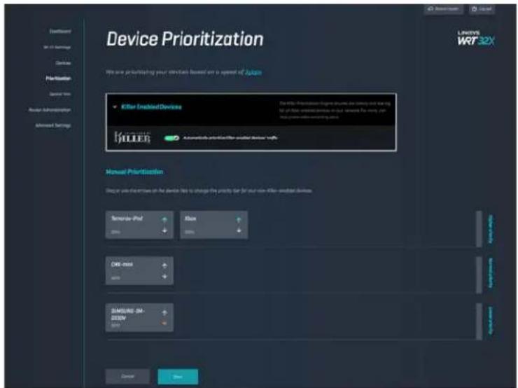 LINKSYS WRT32XB - Seadmete tähtsuse järjekorda seadmine - 1