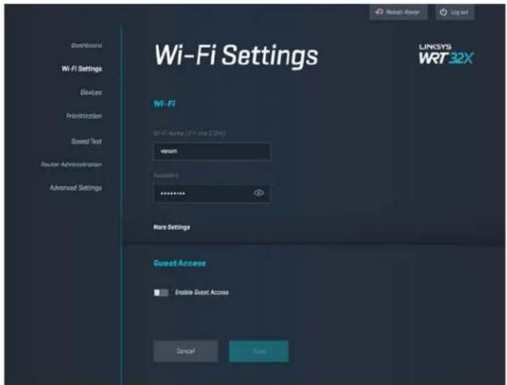 LINKSYS WRT32XB - Dashboard - 2