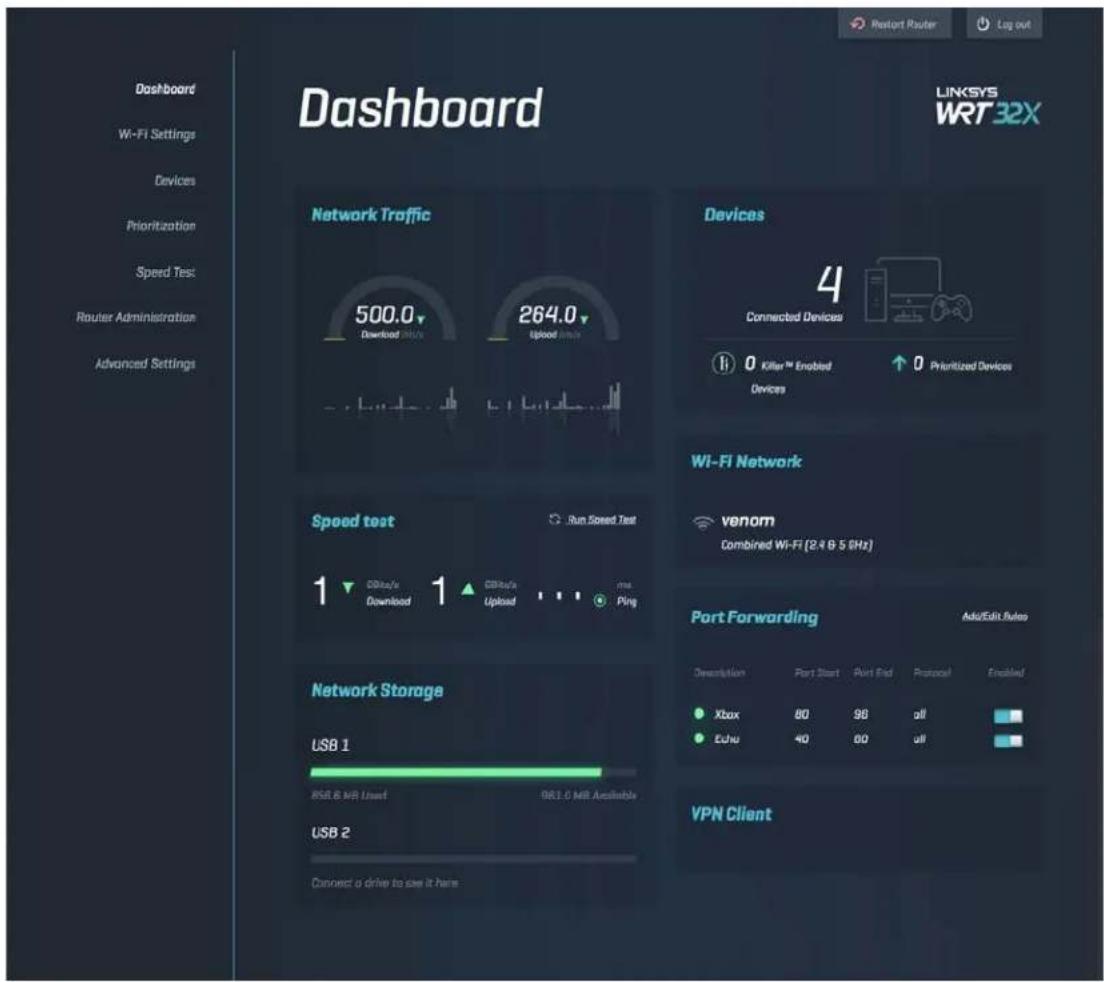 LINKSYS WRT32XB - 控制面板 - 1