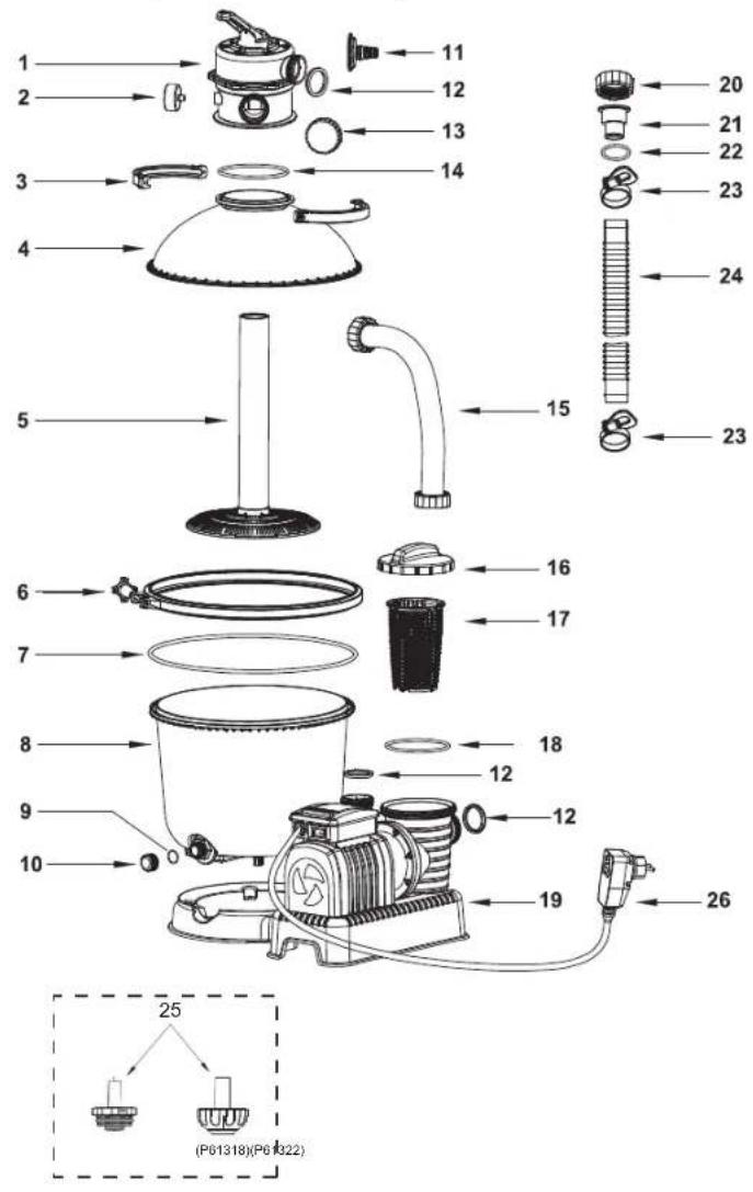 BESTWAY Flowclear 58400 - OVERZICHT VAN DE ONDERDELEN - 1