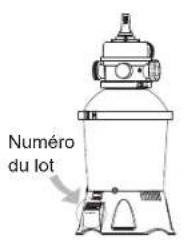 BESTWAY Flowclear 58400 - Veuillez copier le numéro du lot indiqué sur le corps du filtre à sable. - 1
