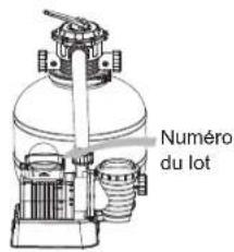 BESTWAY Flowclear 58400 - Veuillez copier le numéro du lot indiqué sur le corps du filtre à sable. - 4
