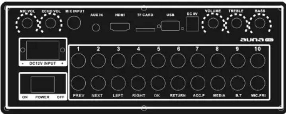 Auna Pro Spin 8 - BOTONES DE FUNCIÓN Y CONEXIONES - 1