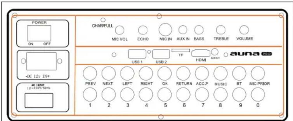 Auna Pro Spin 10 - BOTONES DE FUNCIÓN Y CONEXIONES - 1