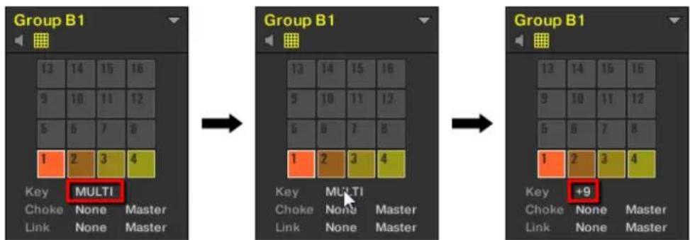 NATIVE INSTRUMENTS Maschine Mk3 - Ajuster le paramètre key pour plusieurs sounds avec des valeurs key différentes - 1