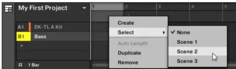 NATIVE INSTRUMENTS Maschine Mk3 - Assigner une scène à une section - 1