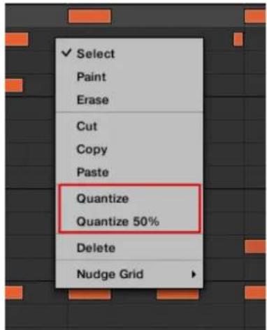 NATIVE INSTRUMENTS Maschine Mk3 - Quantifier les événements depuis le menu contextuel du Pattern Editor - 1