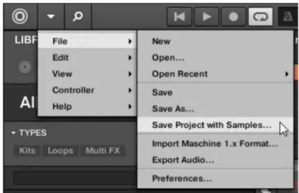 NATIVE INSTRUMENTS Maschine Mk3 - Sauvegarder un projet avec ses samples - 1