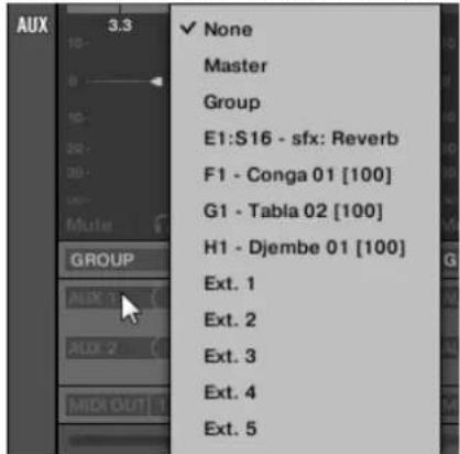 NATIVE INSTRUMENTS Maschine Studio - Configurer les sorties auxiliaires pour les sounds et les groups en affichage mix - 4
