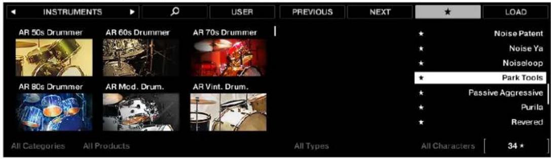 NATIVE INSTRUMENTS Maschine Studio - Activer le filtre des favoris - 1