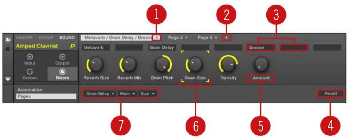 NATIVE INSTRUMENTS Maschine Studio - Assigner les macro controls depuis le panneau pages - 5