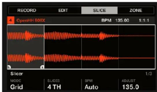 NATIVE INSTRUMENTS Maschine Studio - Ajuster les réglages de slicing avec le contrôleur - 1