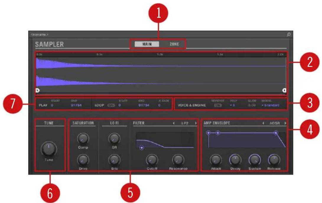 NATIVE INSTRUMENTS Maschine Studio - Sampler - volet MAIN - 1