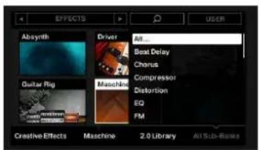 NATIVE INSTRUMENTS Maschine Studio - Listes en surimpression pour les catégories de produits, les banques et les sous-banques - 3