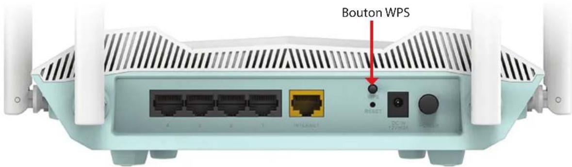 Bouton WPS 4 2 2 1 INTUATE RESET DC IN 12V/34