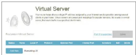 D-LINK Eagle Pro AI R32 - Transfert de port/serveur virtuel - 1