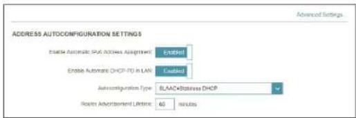 ADDRESS AUTOCONFIGURATION SETTINGS Enable Automatic PAV ADDRESS ALIGNMENT Enabled Enable Automatic DHCP-PO in LAN Enabled AutoConfiguration Type BLACH Business DHCP Options Advertisement Listtime 40 Always