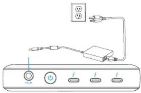 Diagram showing connections between an ICU switch, power button, and network device with power outlet
