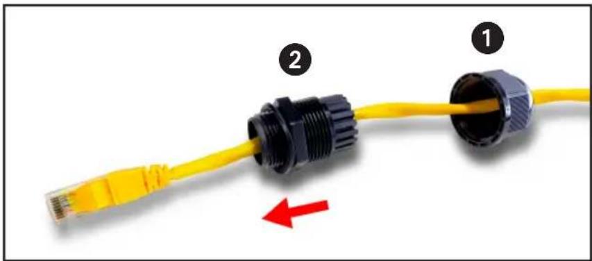 Tripp Lite NPOEEXT2X1G30 - Instalación de prensaestopas con cable RJ45 UTP - 2