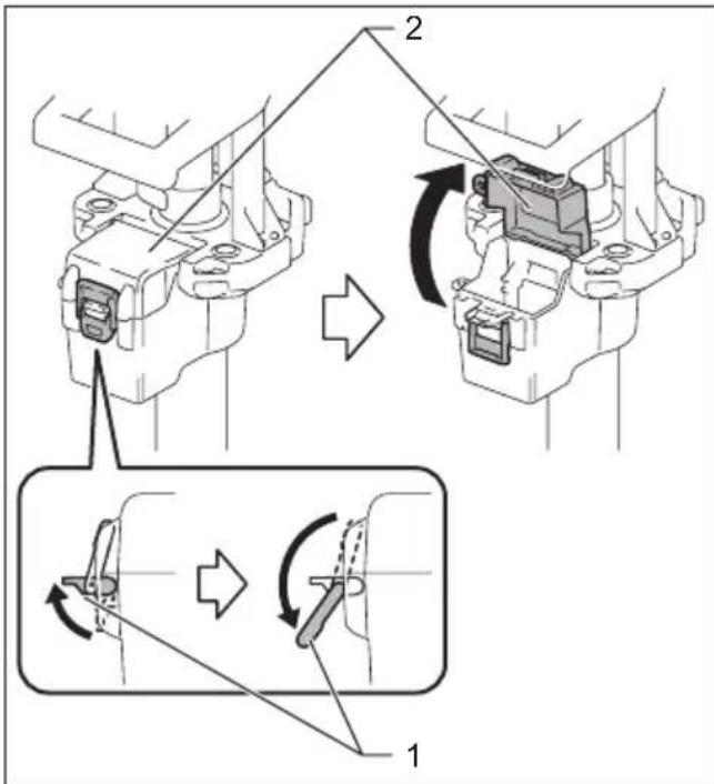 MAKITA DML814 - Instalação ou remoção da bateria - 1
