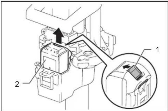 MAKITA DML814 - Instalação ou remoção da bateria - 2