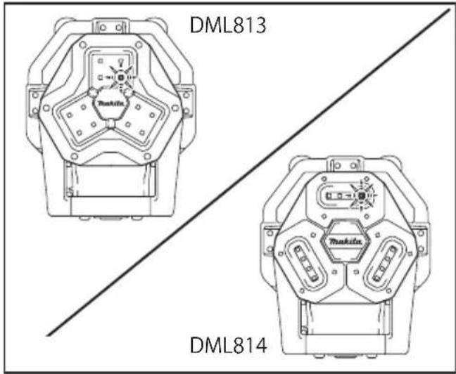 MAKITA DML814 - Como alterar a intensidade luminosa - 1