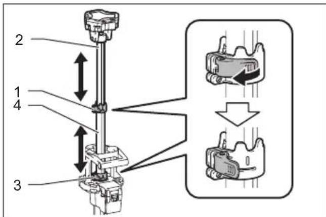 MAKITA DML814 - Réglage de la hauteur de la tête de lampe - 1