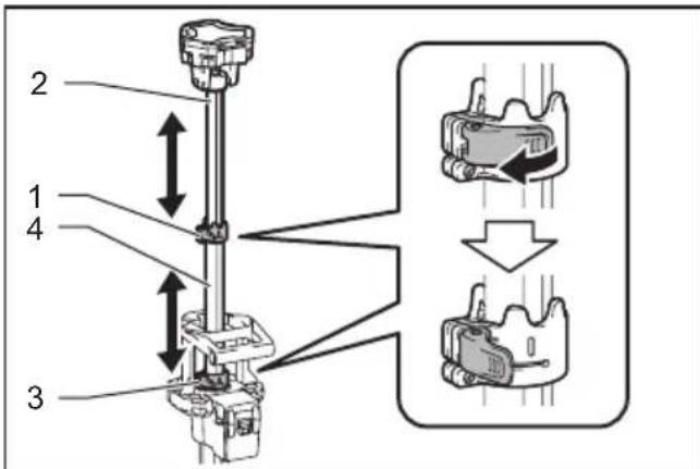MAKITA DML814 - Adjusting the height of the light head - 1