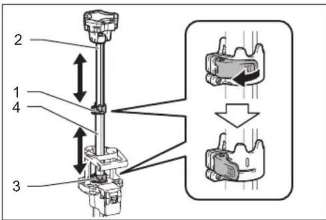 MAKITA DML814 - Ajuste de la altura del cabezal de luz - 1