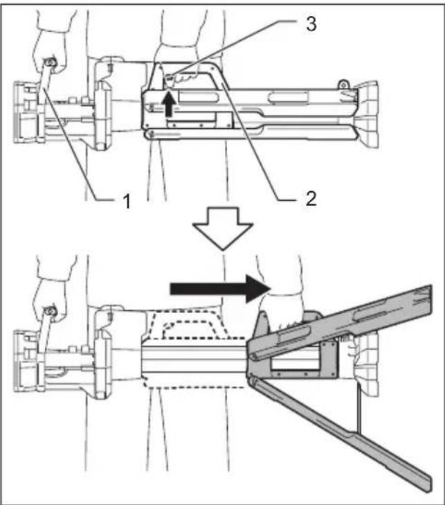 MAKITA DML814 - Écartement et repliage des pieds du trépied - 1