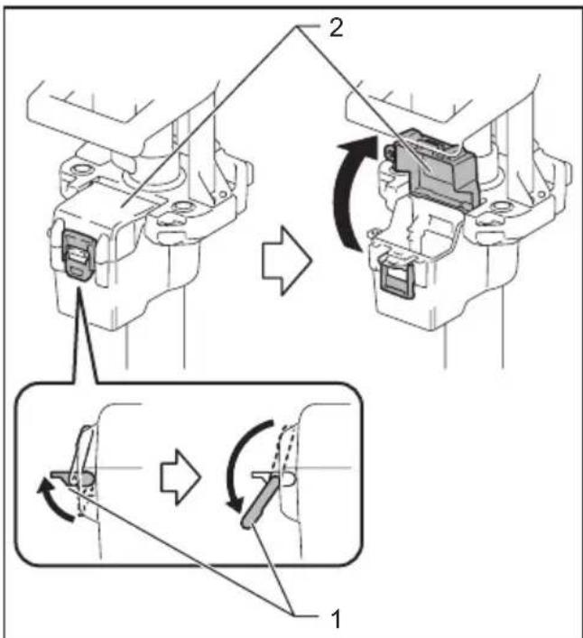 MAKITA DML814 - Instalación o extracción del cartucho de batería - 1