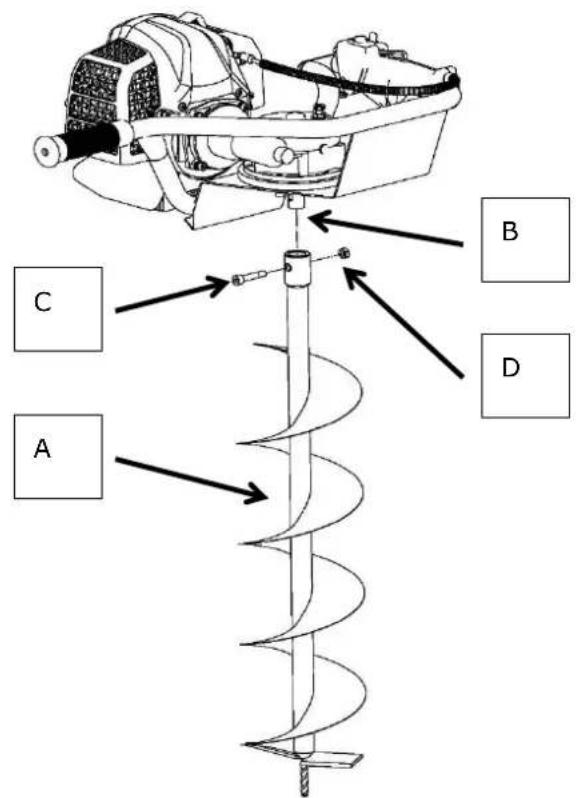 Fuxtec FXEB152 - Mounting the drilling attachments - 1