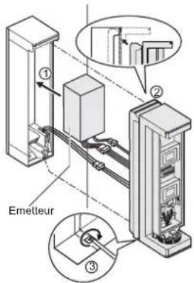 OPTEX FTNRAM - Installez l'émetteur et fixez le boîtier séparé. - 1