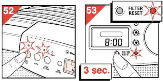 PHILIPS HR4345 - Επαναφορά (επαναρύθμιση) της ενδεικτικής λυχνίας αντικατάστασης των κόκκων των φίλτρων άνθρακα - 1