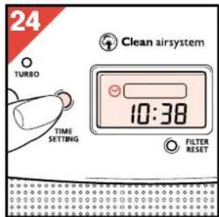 PHILIPS HR4345 - Hvordan forandre innstilt tid? - 2
