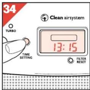 PHILIPS HR4345 - Kellonajan tarkistaminen ajastimen laskiessa aikaa - 1
