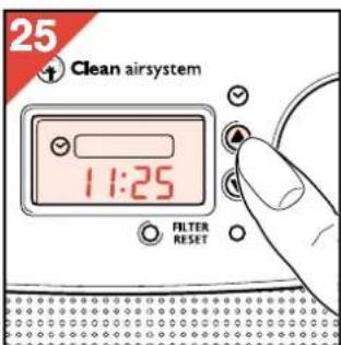 PHILIPS HR4345 - Så dan ændres den indstillede tid. - 3