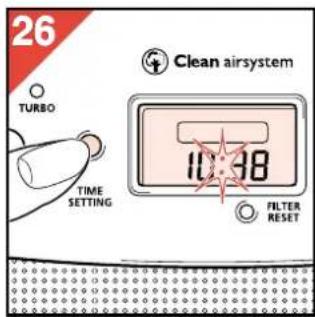 PHILIPS HR4345 - Αλλαγή της ρυθμισμένης ώρας του ρολογιού - 4