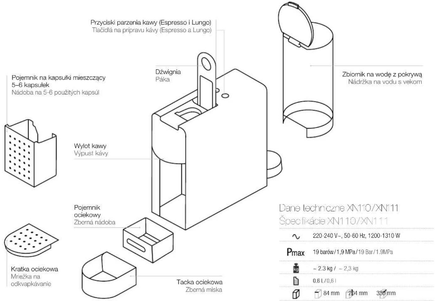 KRUPS Essenza Mini XN1118 - Opis urzadzenia/Popis zariadenia - 2