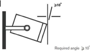 ≥10° Required angle ≥ 10°