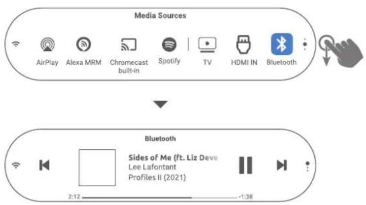HARMAN KARDON Citation MultiBeam 1100 - Commandes de la lecture de la musique sur l'écran tactile - 1