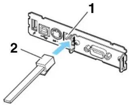 Diagram of a device component with labeled parts, showing a highlighted connection between two parts.