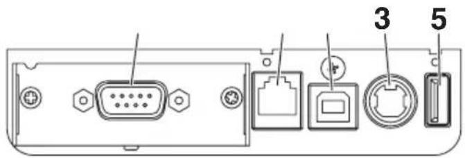 Diagram of a computer monitor rear panel with labeled ports and connectors