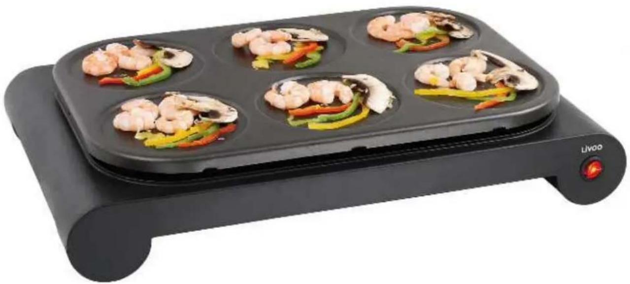 LIVOO DOM200 - Set Mini woks, crépière et grill - 1