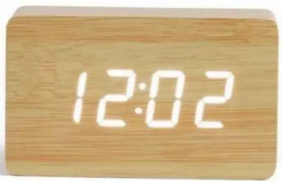 LIVOO RV150BC - Horloge digitale aspect bois - 1