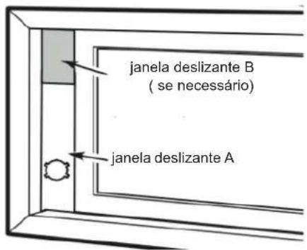 janela deslizante B ( se necessário) janela deslizante A
