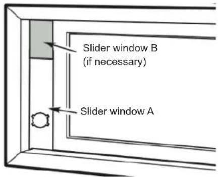 Slider window B (if necessary) Slider window A