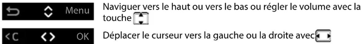 GIGASET A694 - Fonctions à l'écran commandées à l'aide de la touche de navigation - 1