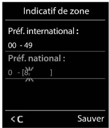 GIGASET CL770A - Préfixe de zone - 3